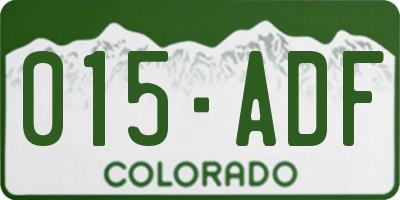 CO license plate 015ADF