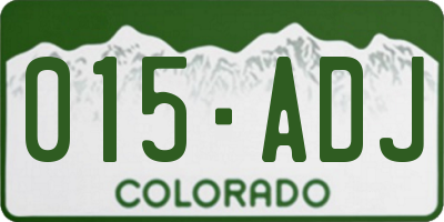 CO license plate 015ADJ