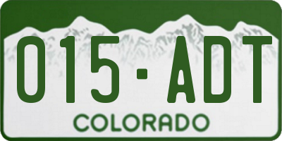 CO license plate 015ADT