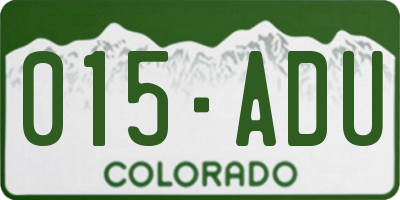 CO license plate 015ADU