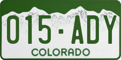 CO license plate 015ADY
