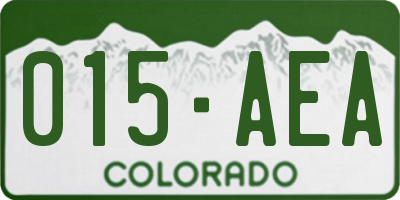 CO license plate 015AEA