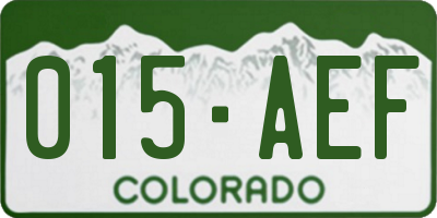 CO license plate 015AEF