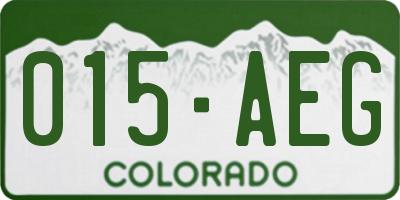 CO license plate 015AEG