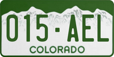 CO license plate 015AEL