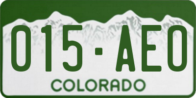 CO license plate 015AEO