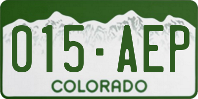 CO license plate 015AEP