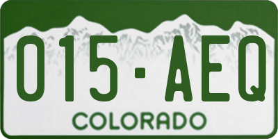 CO license plate 015AEQ