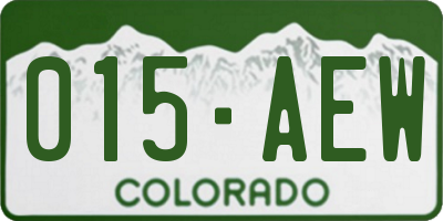 CO license plate 015AEW