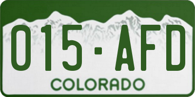 CO license plate 015AFD