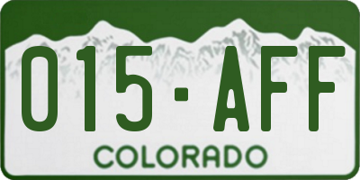 CO license plate 015AFF