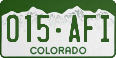 CO license plate 015AFI