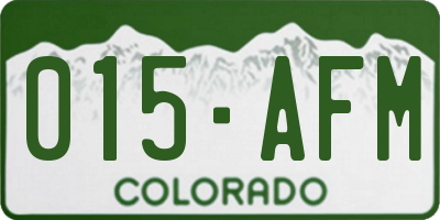 CO license plate 015AFM