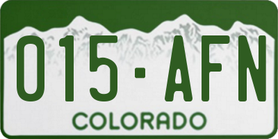 CO license plate 015AFN
