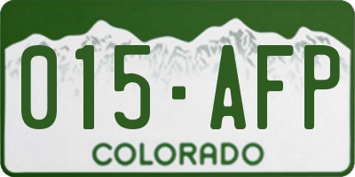 CO license plate 015AFP