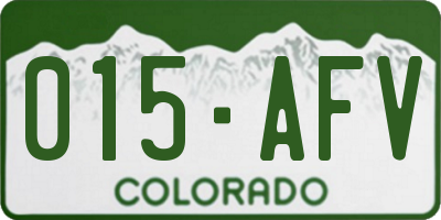 CO license plate 015AFV