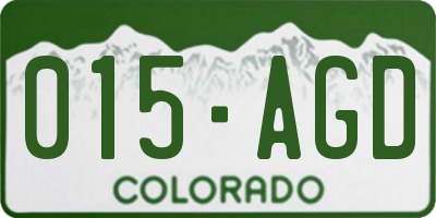 CO license plate 015AGD