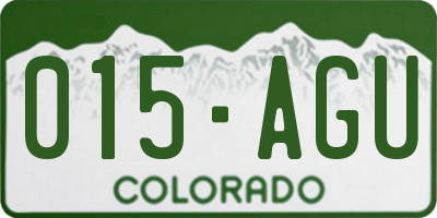 CO license plate 015AGU