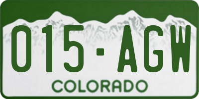 CO license plate 015AGW