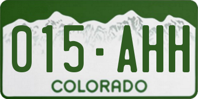 CO license plate 015AHH