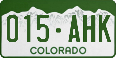CO license plate 015AHK