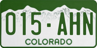 CO license plate 015AHN