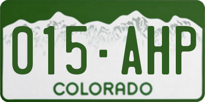 CO license plate 015AHP