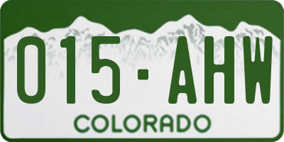 CO license plate 015AHW