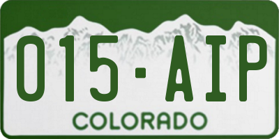 CO license plate 015AIP