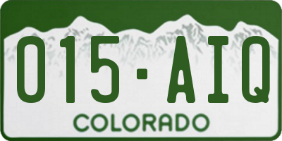 CO license plate 015AIQ