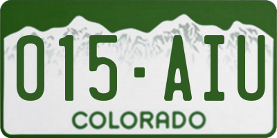 CO license plate 015AIU