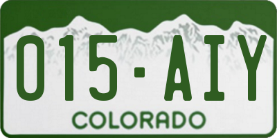 CO license plate 015AIY