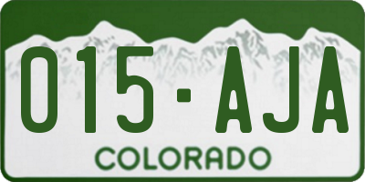 CO license plate 015AJA