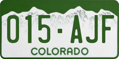 CO license plate 015AJF