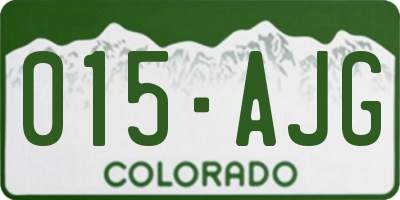 CO license plate 015AJG