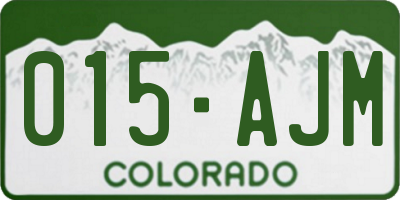 CO license plate 015AJM