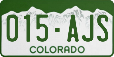 CO license plate 015AJS