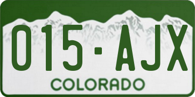 CO license plate 015AJX