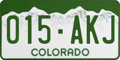 CO license plate 015AKJ