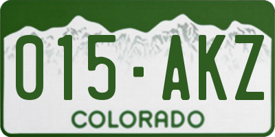 CO license plate 015AKZ