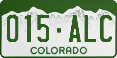CO license plate 015ALC
