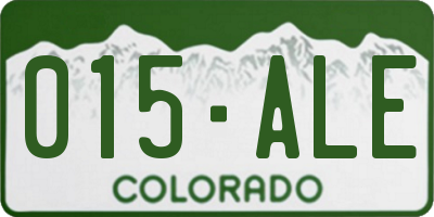 CO license plate 015ALE