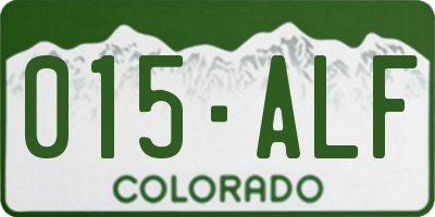 CO license plate 015ALF