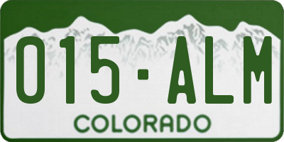 CO license plate 015ALM