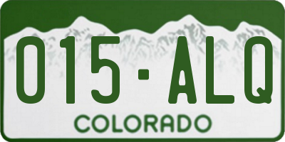 CO license plate 015ALQ