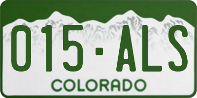 CO license plate 015ALS