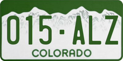 CO license plate 015ALZ