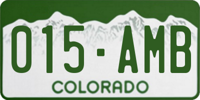 CO license plate 015AMB