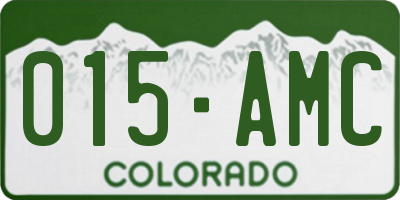 CO license plate 015AMC