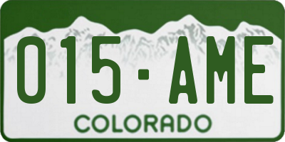 CO license plate 015AME